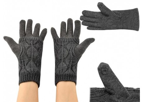 Rękawiczki dotykowe R6412 - szare